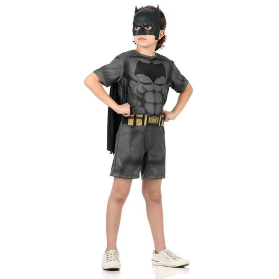 Imagem de Fantasia Masculina Infantil Batman Macacão Capa Super Herói