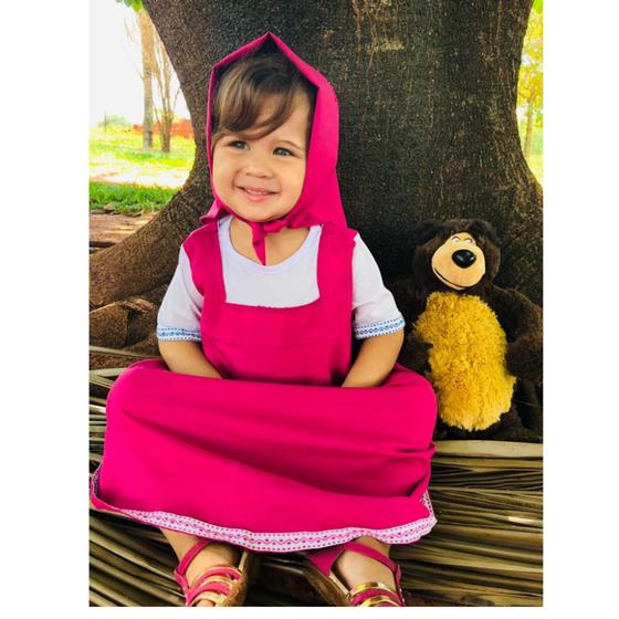 Fantasia Masha e o urso vestido da marsha com lenço da cabeça do 2 ao 6 ...