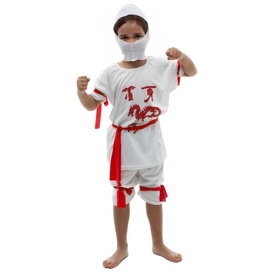 Imagem de Fantasia Ninja Branco Infantil Masculino