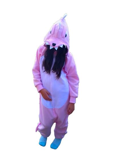 Imagem de Fantasia pijama kigurum soft dinossauro rosa - adulto