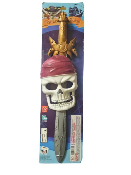 Imagem de Fantasia Pirata infantil espada e máscara Kit 2 pcs