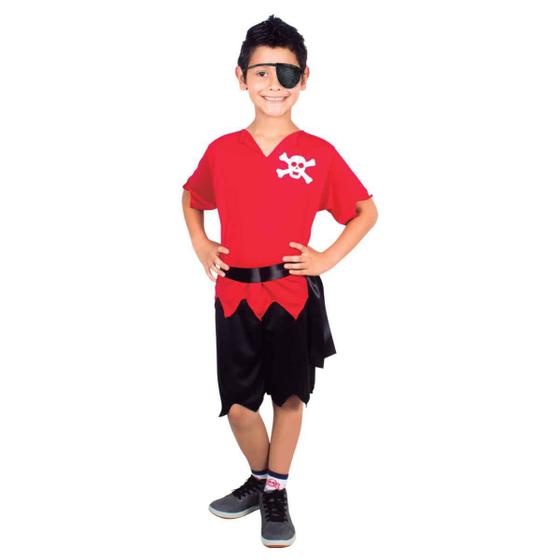 Imagem de Fantasia Pirata Infantil Masculino Menino Criança 2 a 8 anos Carnaval