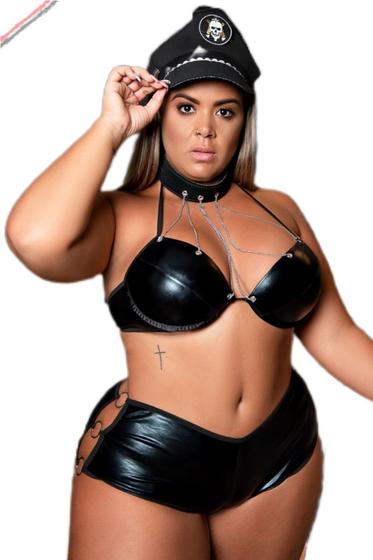 Imagem de Fantasia Plus Size Policial Bope Policia Short Top E Quepe