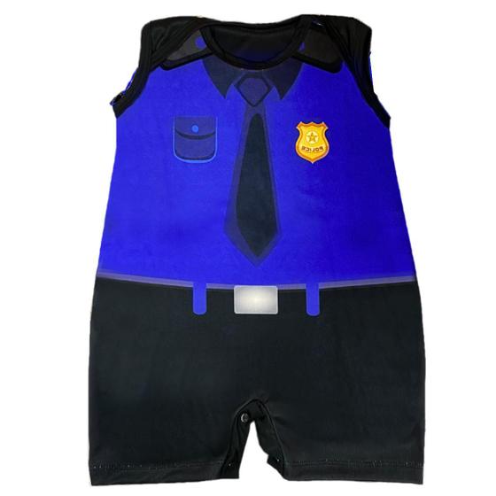 Imagem de Fantasia Policial Baby Menino Infantil Macacão Com Botões De Pressão Para Bebê Fantasias Super