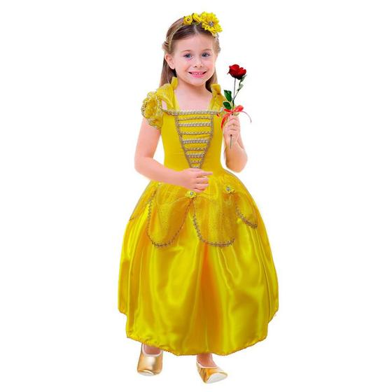 Imagem de Fantasia Princesa Bela e a Fera Bebê Cosplay de Luxo C/Tiara