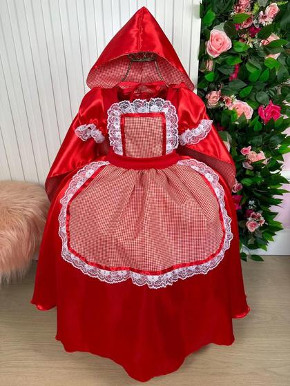 Imagem de Fantasia Princesa  Chapeuzinho Vermelho c/ capa  - Envio já