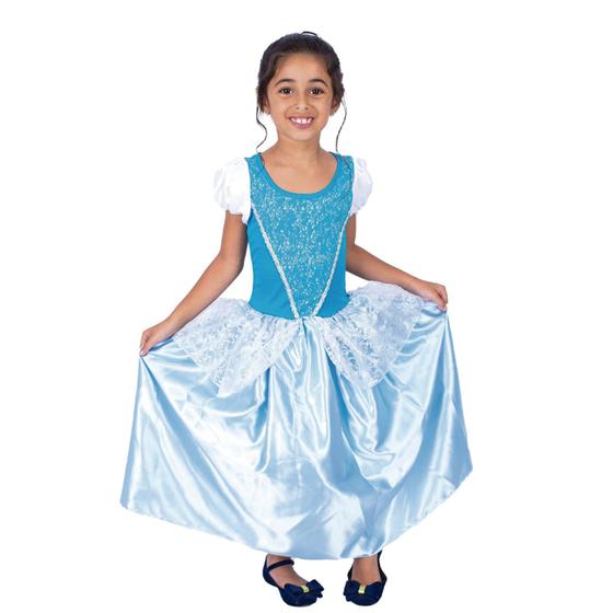Imagem de Fantasia Princesa Cinderela Ella Infantil Halloween Carnaval Disney
