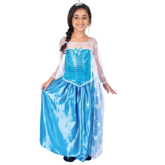 Imagem de Fantasia Princesa Elsa Frozen Infantil Feminino Carnaval Festa Evento Let is Go