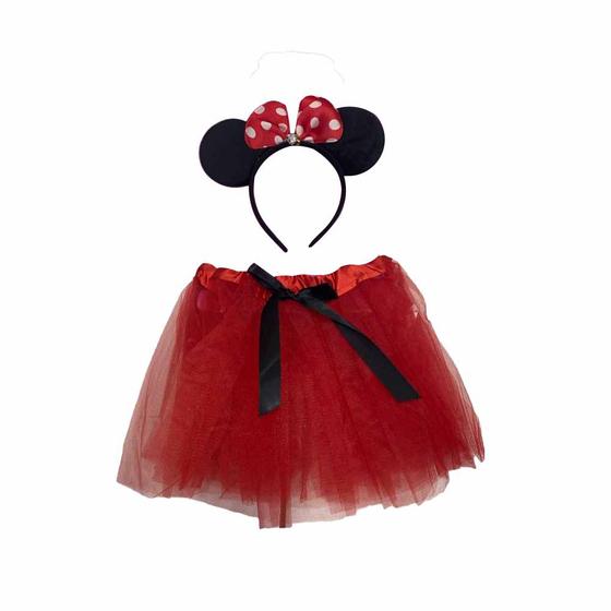 Imagem de Fantasia Ratinha Minnie Com Tiara E Saia Tutu Festa Carnaval