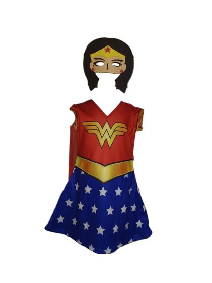 Imagem de Fantasia Roupa Infantil Menina Heroína Com Máscara