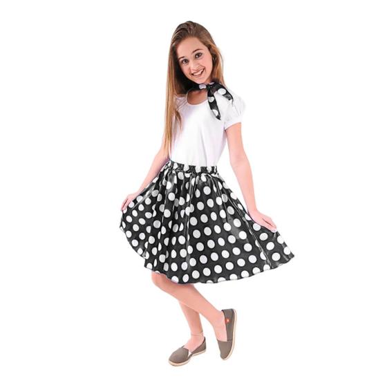 Fantasia Saia Bolinha Retrô Anos 60 Infantil LEGSS Fantasias para Crianças Magazine Luiza Fantasia Saia Bolinha Retrô Anos 60 Infantil LEGSS Fantasias para Crianças Magazine Luiza