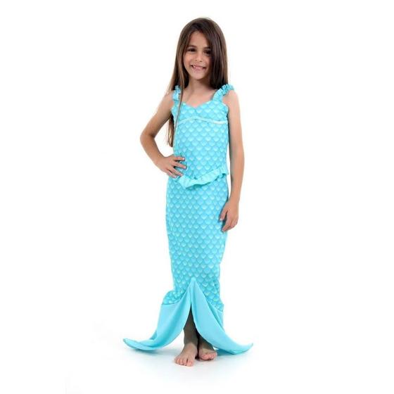 Imagem de Fantasia Sereia Verde Água Infantil Vestido com Cauda Sulamericana 935728