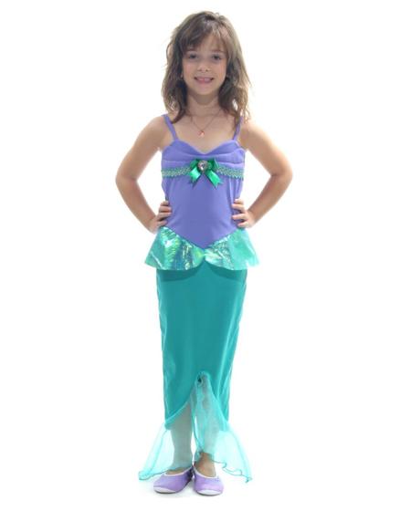 Imagem de Fantasia Sereia Vestido Fundo do Mar Cauda Meninas Infantil