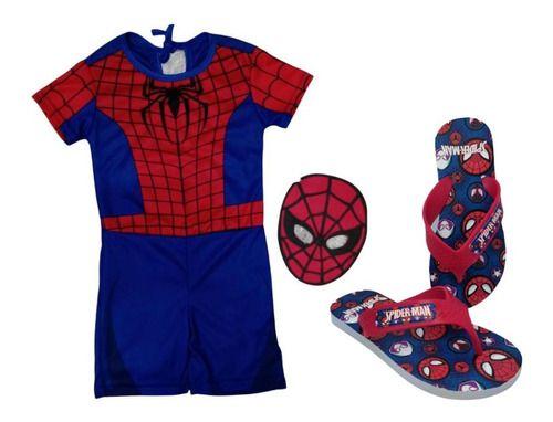 Imagem de Fantasia  Spider Man Homem Aranha Infantil Mascara E Chinelo
