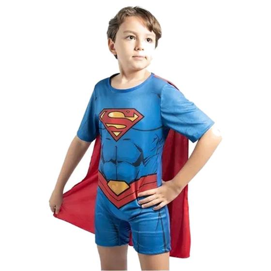 Imagem de Fantasia Super-herói  Superman Infantil C/ Capa Tam. P