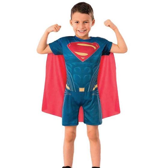 Imagem de Fantasia Super Homem Infantil Liga da Justiça Curta com Capa