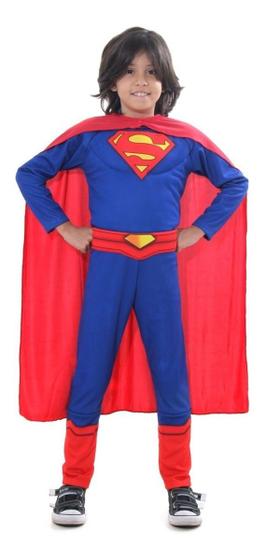 Imagem de Fantasia Super Homem Infantil Longa Liga Da Justiça Superman