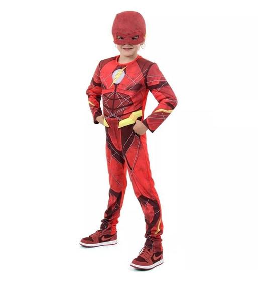 Imagem de Fantasia The Flash Infantil Luxo Com Músculo Novo Filme Liga da Justiça