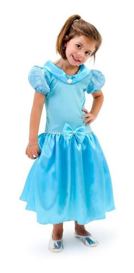 Imagem de Fantasia Vestido Cinderela Princesa Princesinha Menina