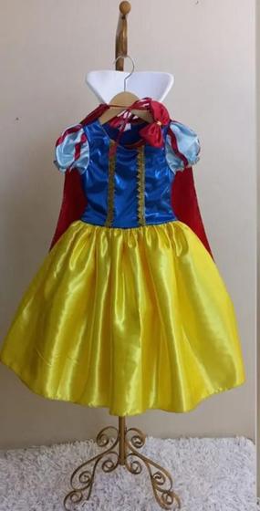 Imagem de Fantasia vestido infantil feminino Branca de Neve