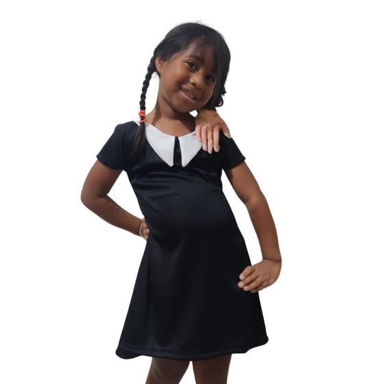 Imagem de Fantasia Vestido Infantil Preto e Branco