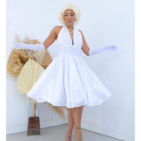 Fantasia Vestido Marilyn Monroe Adulto Feminino Cosplay Retro Vintage Festa Anos 60 Carnaval Rock'n Roll Halloween Menor preço em Fantasia Vestido Marilyn Monroe Adulto Feminino Cosplay Retro Vintage Festa Anos 60 Carnaval Rock'n Roll Halloween