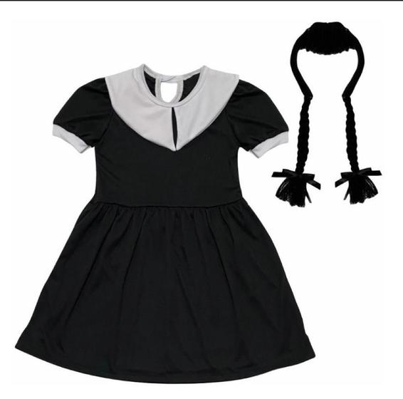 Imagem de Fantasia Vestido Vandinha Infantil Familia Addams Wandinha