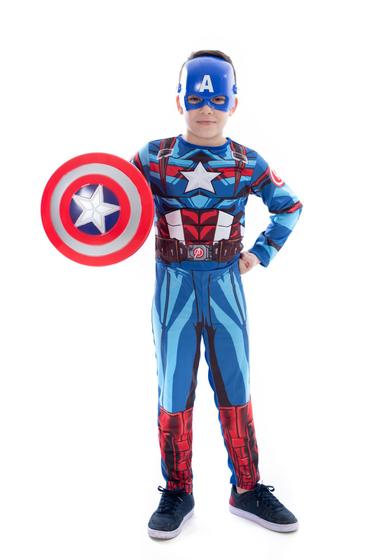 Imagem de Fantasias Capitão America Com Enchimento, Mascara E Escudo