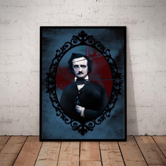 Imagem de Fantastico Quadro Decorativo Literatura Cult Edgar Allan Poe