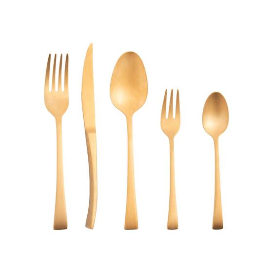Faqueiro 30 Peças Wolff Aço Inox Berna Dourado Fosco Menor preço em Faqueiro 30 Peças Wolff Aço Inox Berna Dourado Fosco