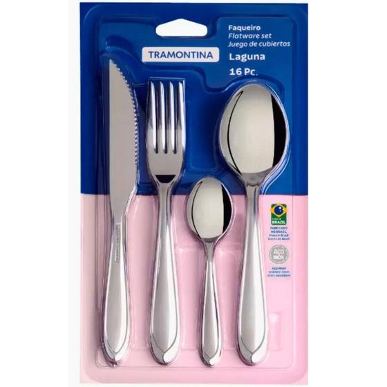 Faqueiro Aco Inox 16pcs Laguna - Tramontina Menor preço em Faqueiro Aco Inox 16pcs Laguna - Tramontina