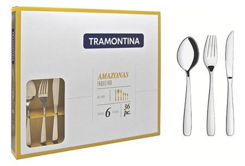Faqueiro Aço Inox 36 Peças Amazonas Tramontina Menor preço em Faqueiro Aço Inox 36 Peças Amazonas Tramontina