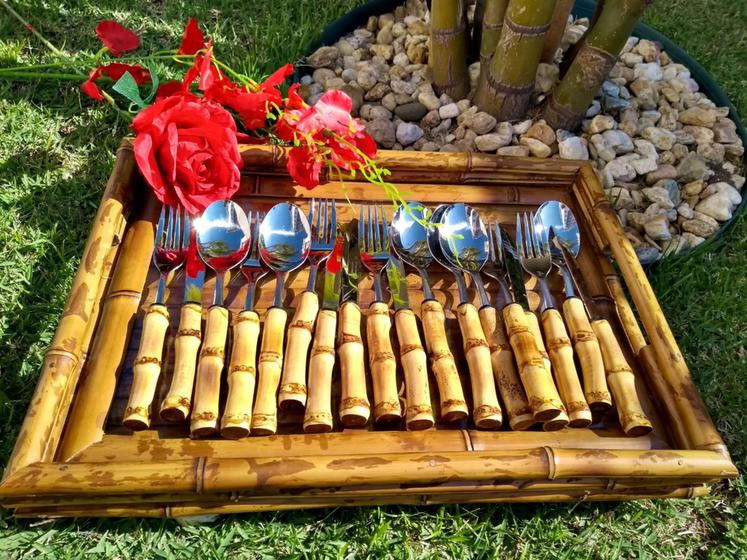 Imagem de Faqueiro Bambu Natural 18 peças