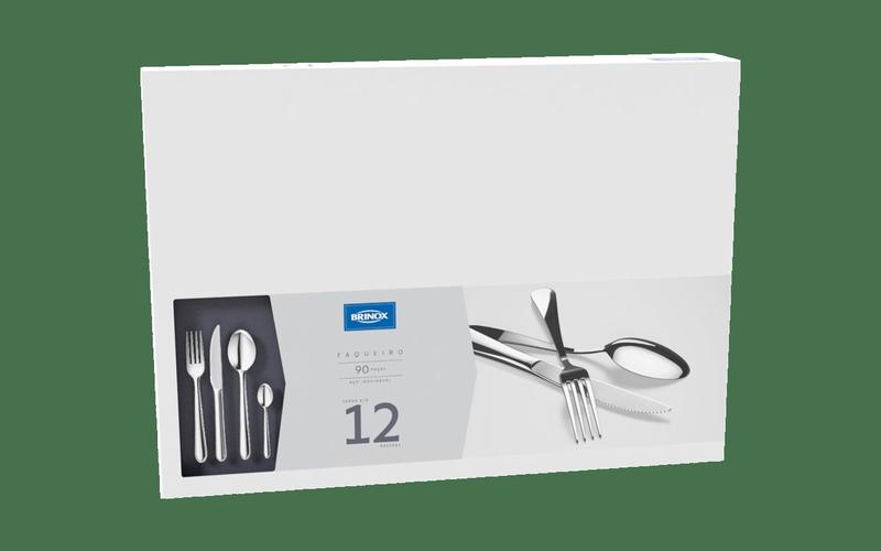 Faqueiro Brinox Lyon 90 Peças Aço Inox Menor preço em Faqueiro Brinox Lyon 90 Peças Aço Inox
