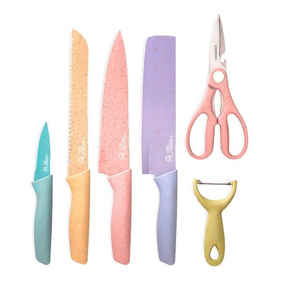 Imagem de Faqueiro de Cerâmica para Color Chef Kit Completo com 6 Peças