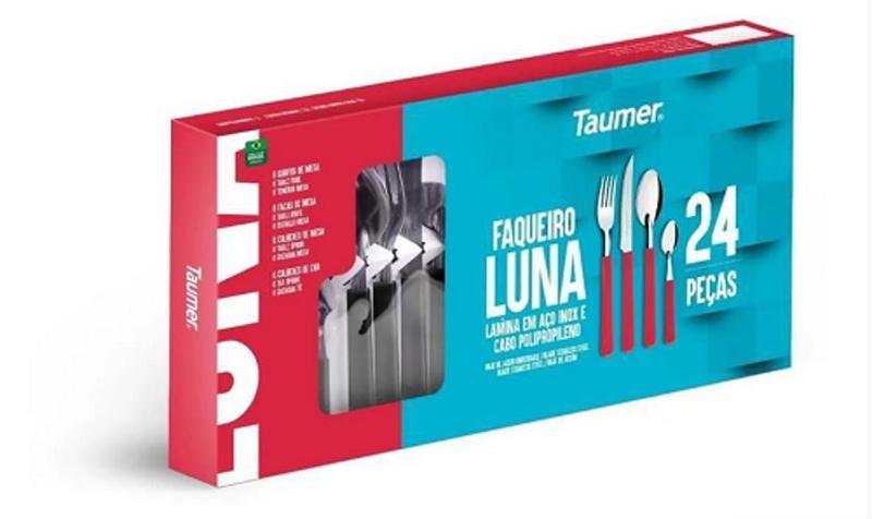 Imagem de Faqueiro De Inox Com 24 Peças Luna Preto Taumer