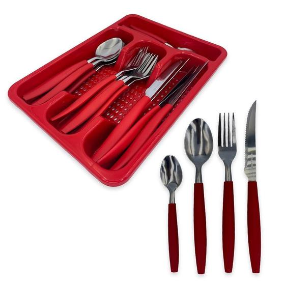 Imagem de Faqueiro Em Aço Inox Com Gaveteiro Kit De Talheres
