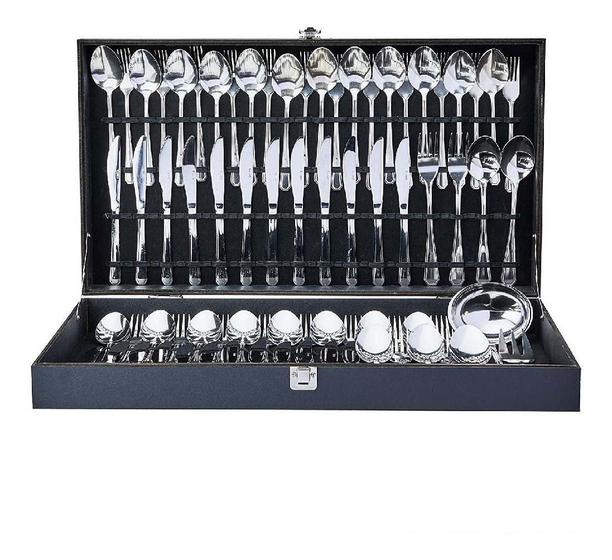Faqueiro Euro Home Inox Estojo De Madeira 75 Peças Menor preço em Faqueiro Euro Home Inox Estojo De Madeira 75 Peças