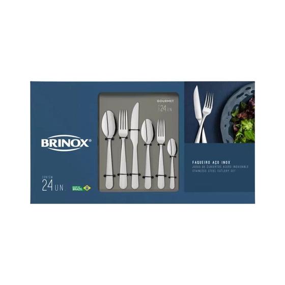 Imagem de Faqueiro inox 24 peças brinox gourmet  - 5115/155