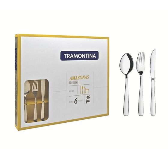 Faqueiro Inox 36 Peças Amazonas Tramontina 66960/793 Menor preço em Faqueiro Inox 36 Peças Amazonas Tramontina 66960/793