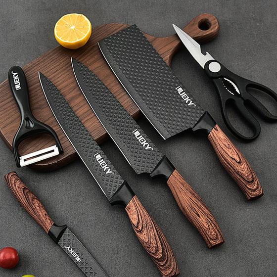 Faqueiro Inox 6 Peças Antiaderente Com Descascador E Tesoura Para Churrasco Cozinha é boa?