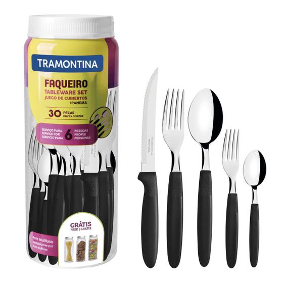 Faqueiro Ipanema Aço Inox 30 Peças Tramontina Menor preço em Faqueiro Ipanema Aço Inox 30 Peças Tramontina