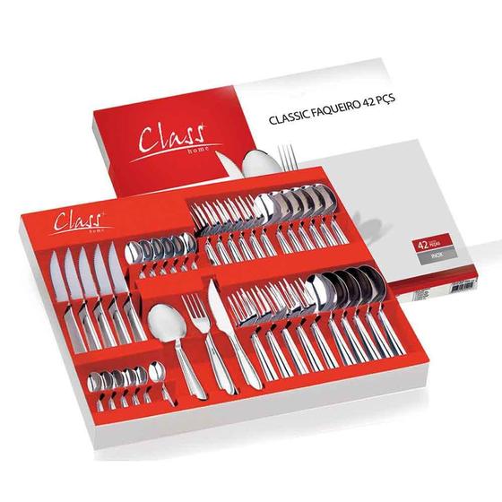 Imagem de Faqueiro Linha Classic Inox 42 Pçs Faca Churrasco