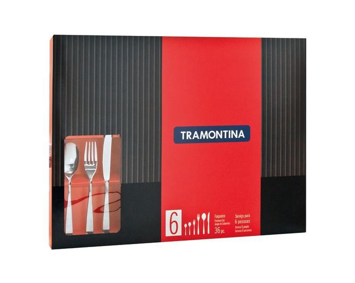 Imagem de Faqueiro Tramontina Cosmos Inox Faca Para Churrasco 36 Peças