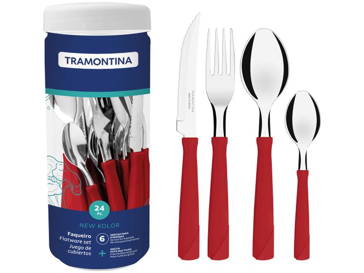 Faqueiro Tramontina Inox 24 Peças New Kolor