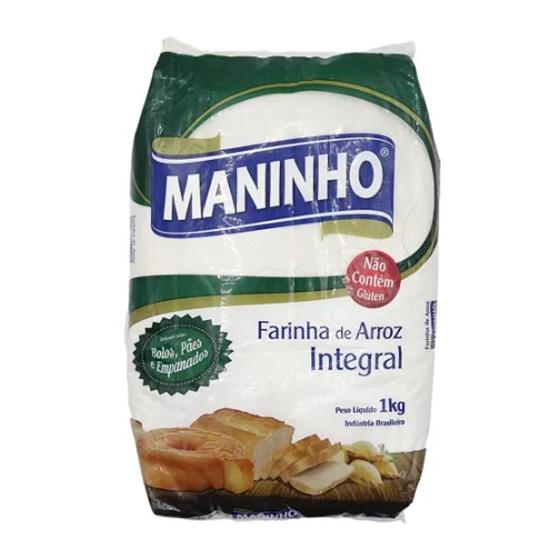 Imagem de Farinha de Arroz Integral Crua 1kg - Maninho