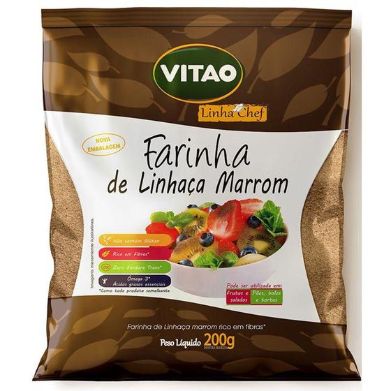 Imagem de Farinha de Linhaça Vitão Sem Glúten Pacote 200 g - Vitao