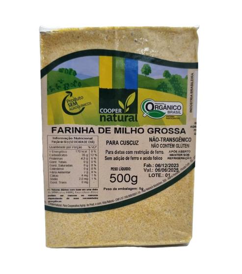 Imagem de Farinha De Milho Grossa Cuscuz Orgânica Coopernatural 500G