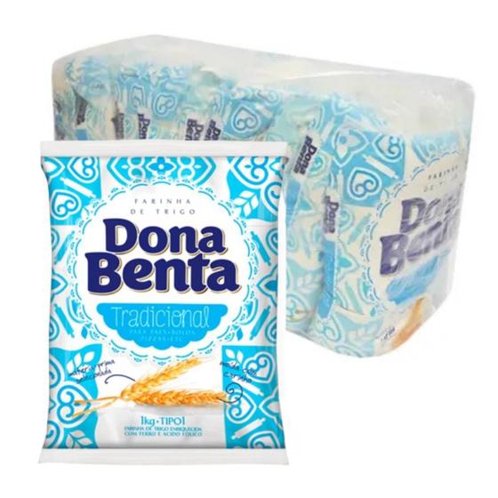 Imagem de Farinha De Trigo Tipo 1 Dona Benta 1Kg Fardo Com 10 Un.