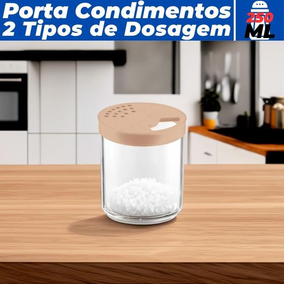 Imagem de Farinheiro Porta Temperos Translúcido C/ Tampa Dosadora 250ML